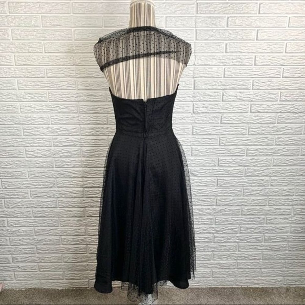 Vintage Uzanel Black Polka Dot Strapless Dress Size Medium - Picture 10 of 10